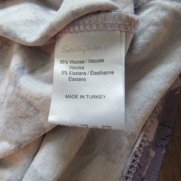 SERAPHINE Lavender Blossom Knot Front Maternity Dress Floral Stretch Size US 6 - Picture 13 of 13